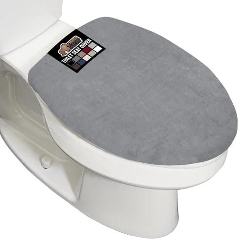 Thick Memory Toilet Lid Seat, 19.5x18.5 in, Grey