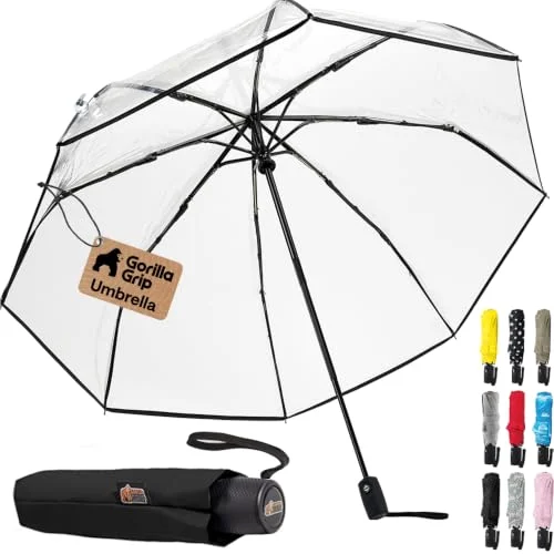 Compact Travel Size Umbrella, Clear